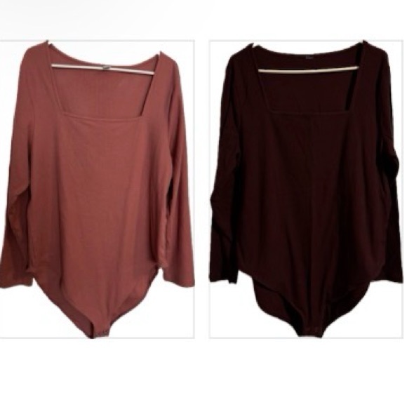 Old Navy Tops - TWO Rib-Knit-Square Neck Bodysuits 3X